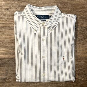 Ralph Lauren Shirt Men’s XXL 18 36/37 Classic Fit Button Down White / Gray
